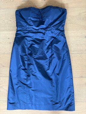 Banana Republic Strapless Satin Dress in Royal Blue